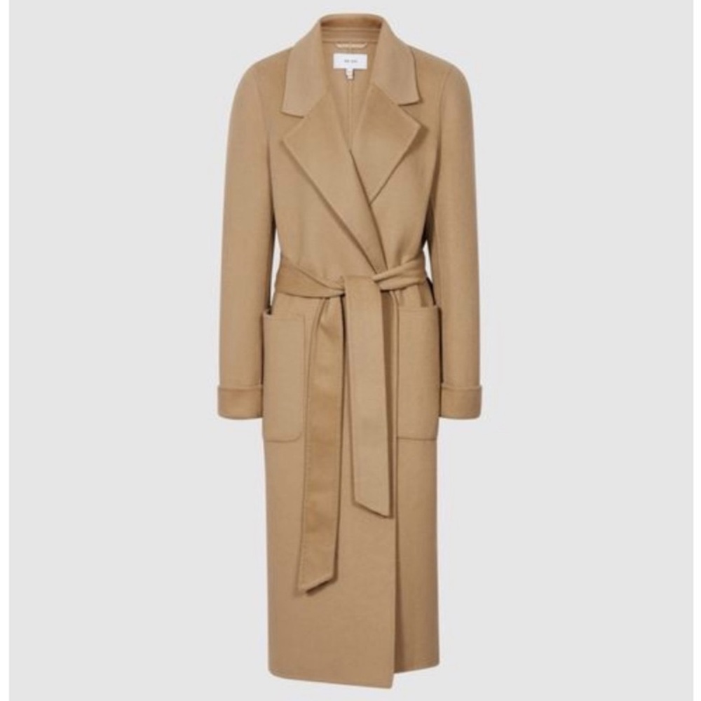 REISS Elise Wool Blend Longline Elegant Coat 4 S